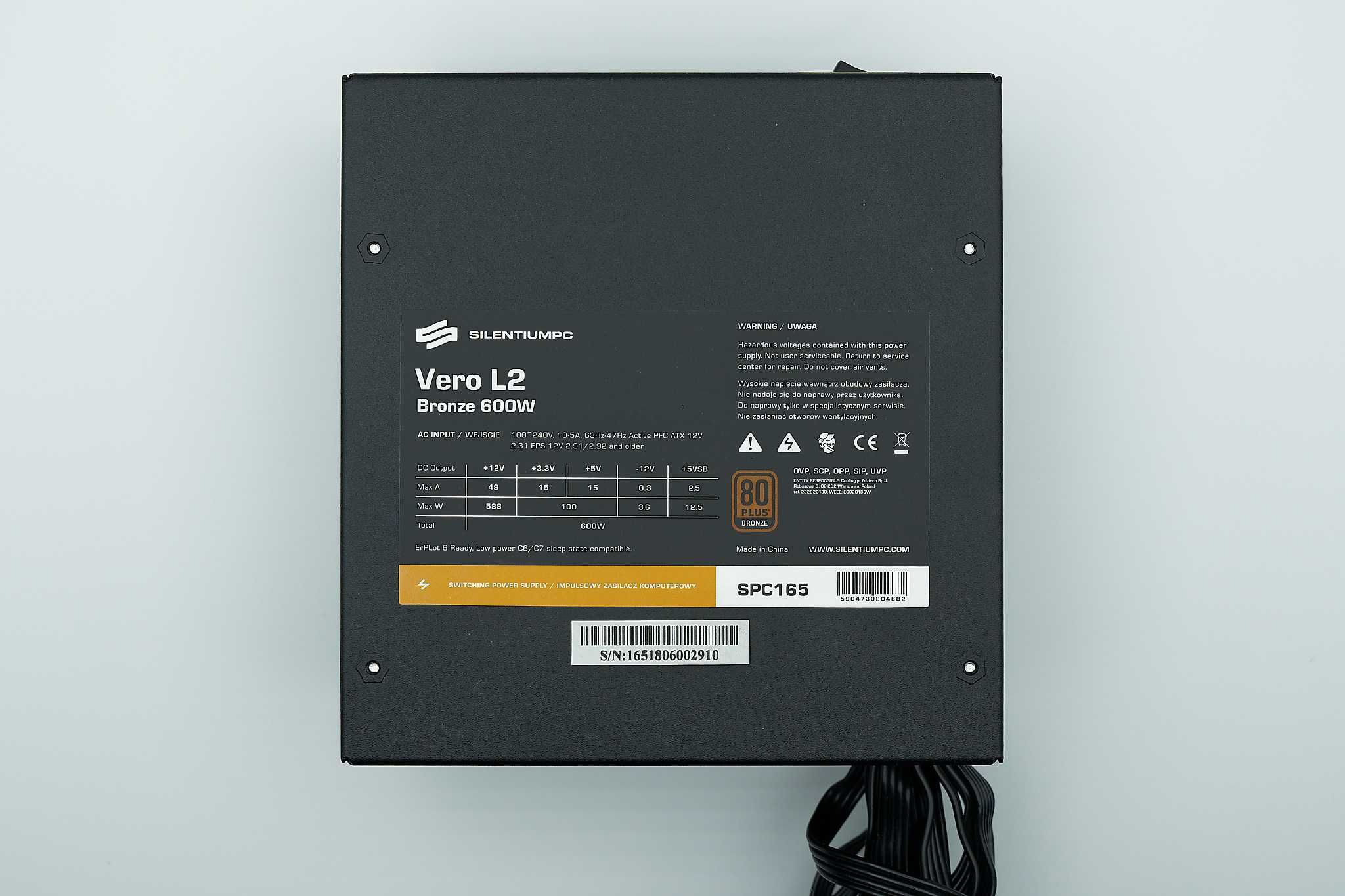 Zasilacz SilentiumPC Vero L2 Bronze 600W