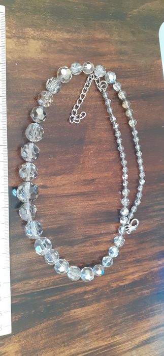 Naszyjnik czarny dymny kryształ górski naturalny