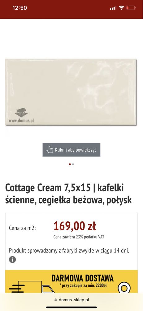 Płytki Equipe Cottage Cream 7,5x15