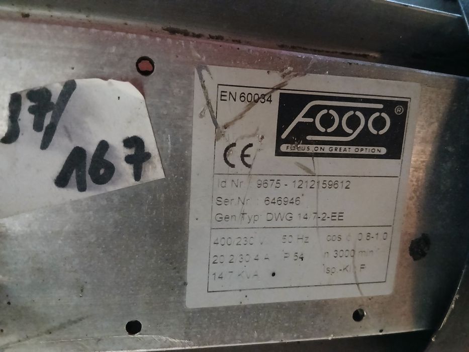Agregat prądotwórczy fogo fv14540 ER 11kW