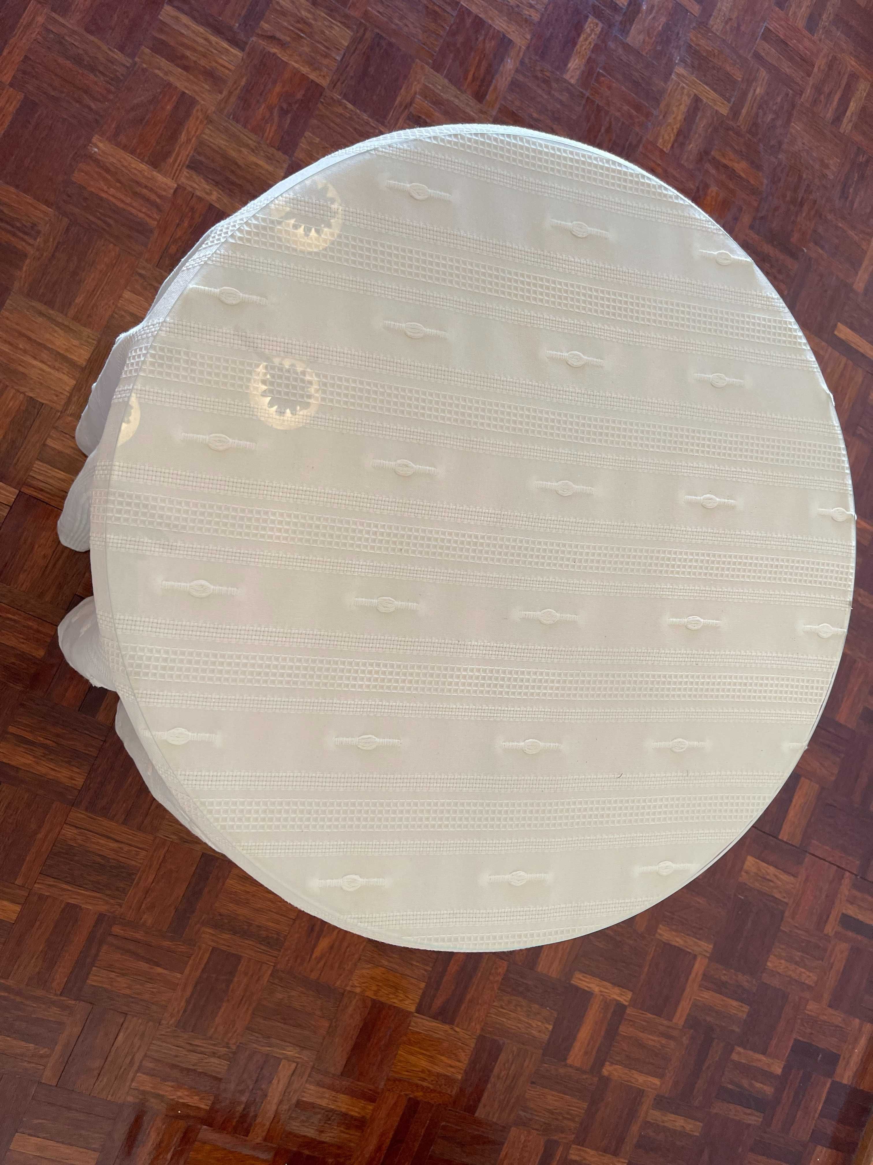 Tampo de vidro 58cm e toalha em linho