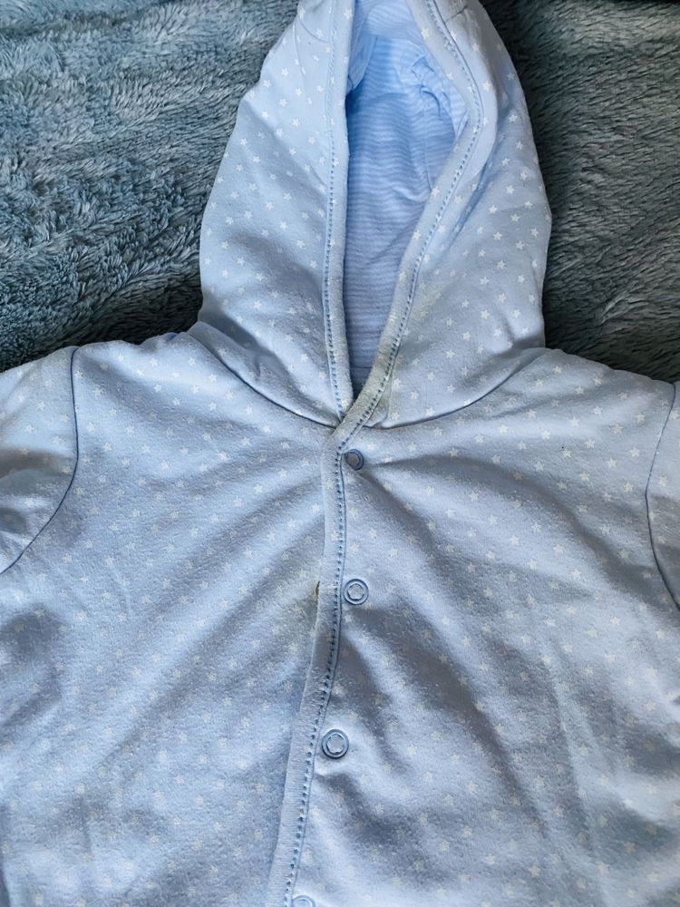 Dwustronna bluza kurtka płaszczyk niebieski błękitny z kapturem