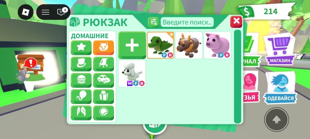 Пети в грі Adopt me