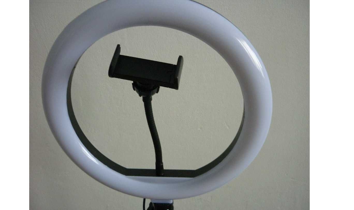 Кольцевая селфи лампа 26 см, на раскладном штативе 68-210 см