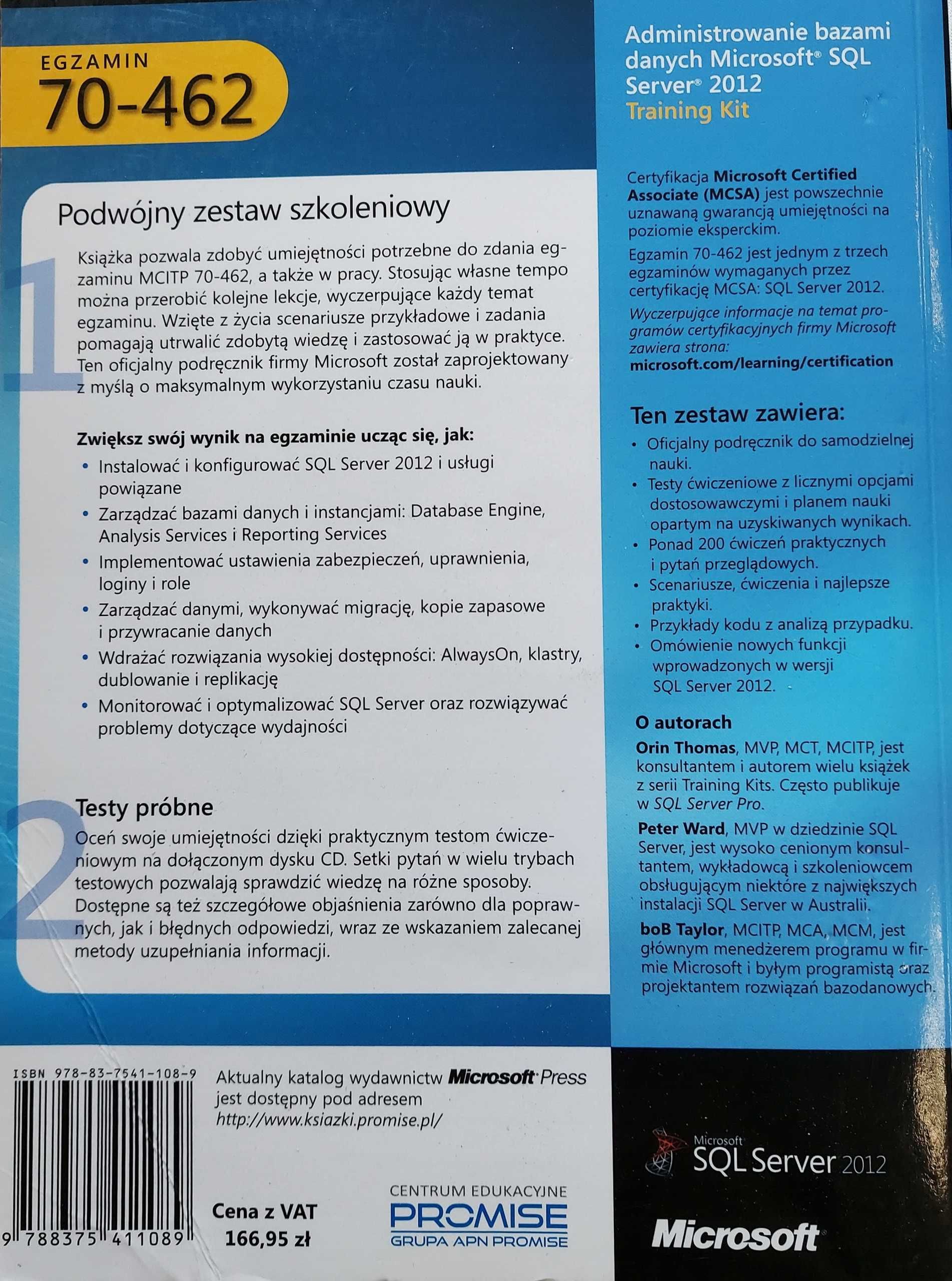 Administrowanie Bazami Danych Microsoft Sql Server 2012 Egzamin 70-462