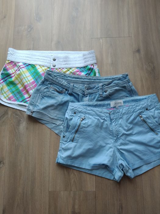 Krótkie spodenki 3 pary rozm. 34/36