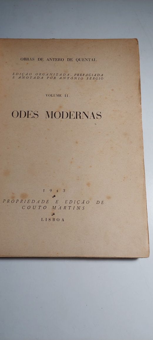 Obras de Antero de Quental - António Sérgio (Volumes I, II, III)