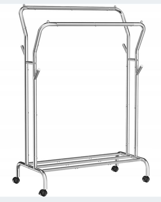 Wieszak stojący metal Songmics srebrny