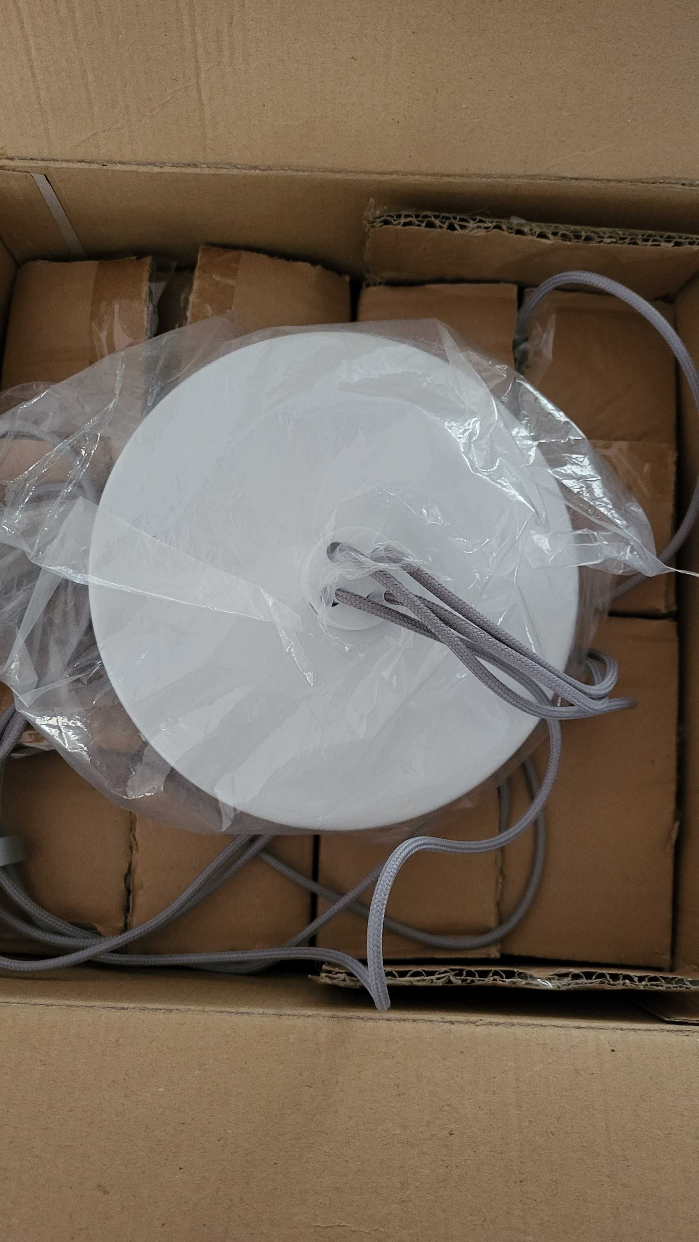 Lampa wisząca sufit Cibola Inspire 4 żarówki LED dekoracja biała szara