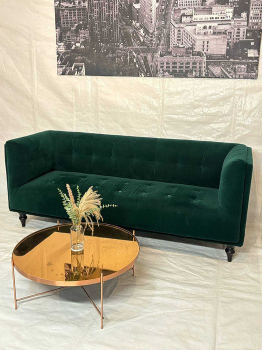 Sofa welurowa butelkowa zieleń 200x75 | Transport gratis 05.06