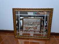 Quadro Vintage 3D/Espelho/Moldura Decorativa em Prata Arg. 925