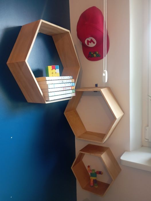 Zestaw 3. sześciokątnych półek