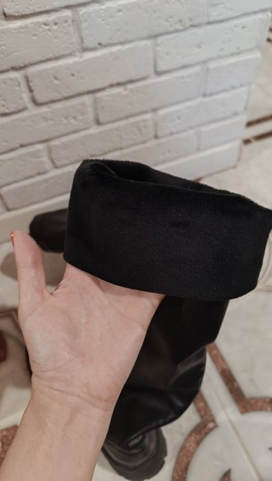 Зимові шкіряні ботфорти