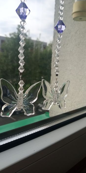 Zawieszka motyle 23cm kryształki