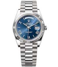 Rolex Day-Date 40 Presidential Blue dial, Fluted Bezel