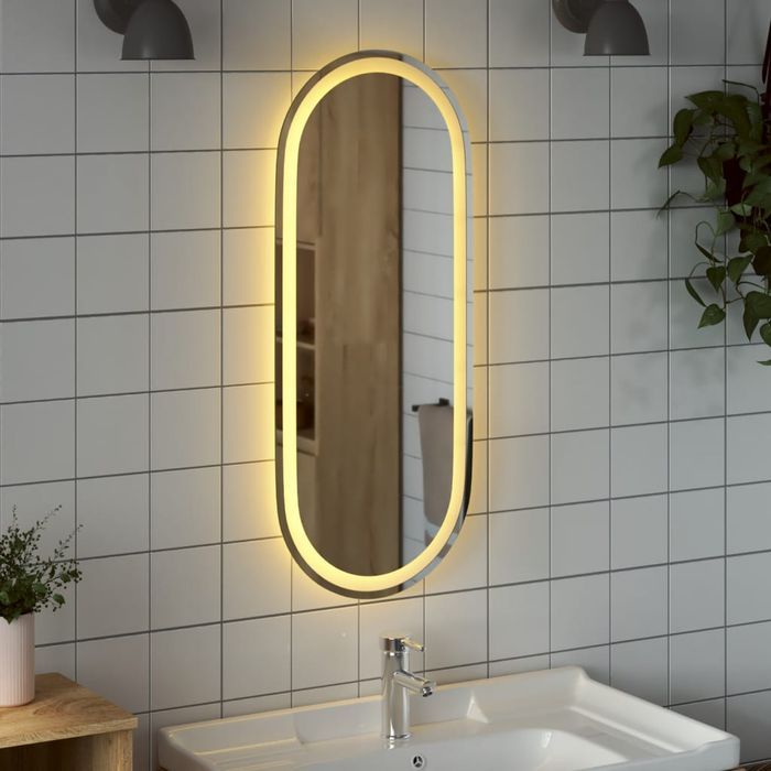 Vidaxl Lustro Łazienkowe Z Led, 90X40 Cm, Owalne
