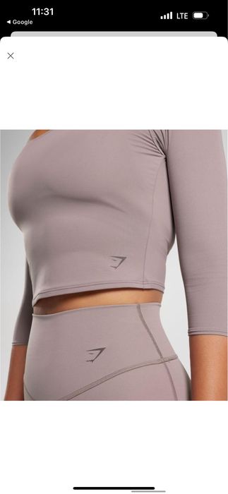 Gymshark Elevate 3/4 Sleeve Crop Top топ кроп-топ