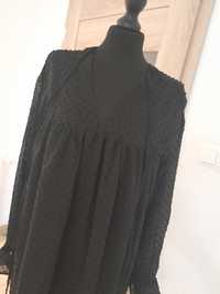 Czarna luźna sukienka długi rękaw L xL 40 42