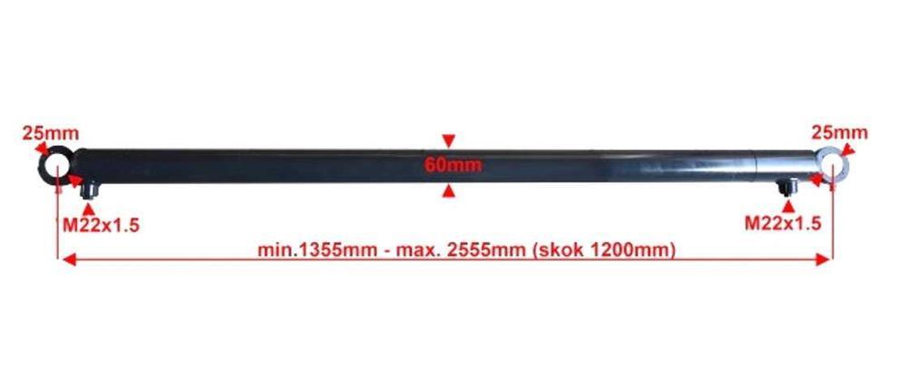 Siłownik Hydrauliczny 50x28 SKOK 1200 Rozrzutnik SMT-2MF [1023]