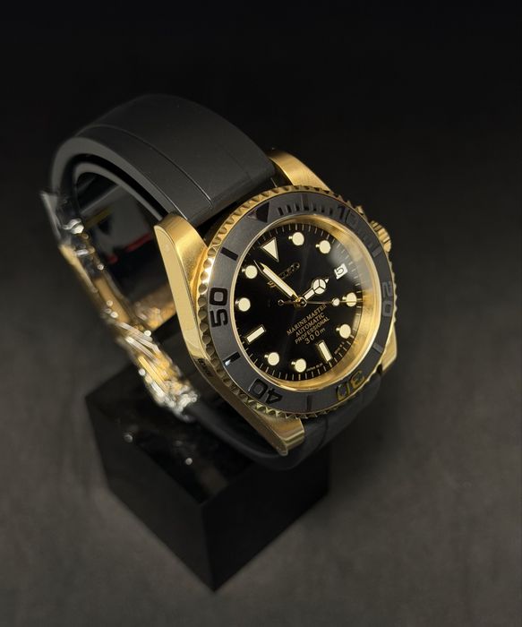 Relogio Auromatico Seiko Mod Marinemaster Gold