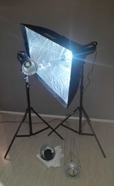 Lampa QUADRALITE VideoLed 1000 + statyw mitoya + softbokx 2 sztuki