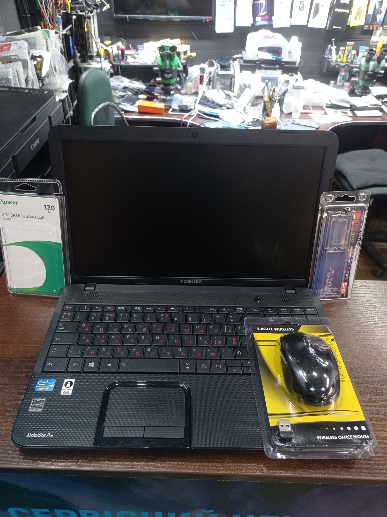 Ноутбук 15,6 Toshiba Core I5 2,5Ghz, SSD-128, 6-ОЗУ, HD-5500-1gb