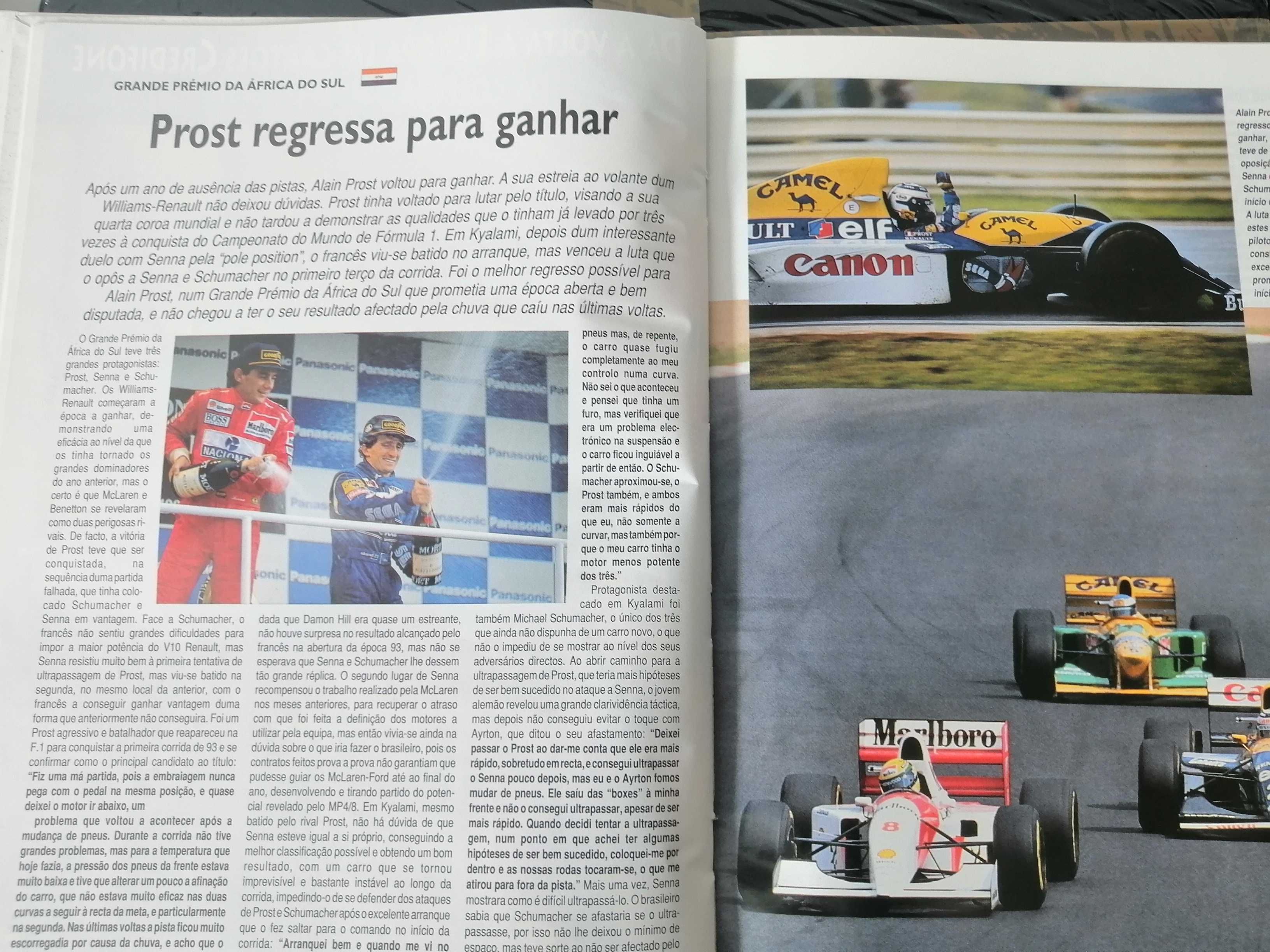 2 Raros Livros Formula 1 de 1993 e 1996 por José Barros ,Senna, Prost.