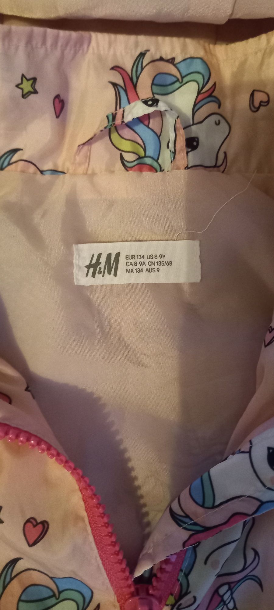 Kurtka h&m Kucyki jednorożce rozmiar 8-9