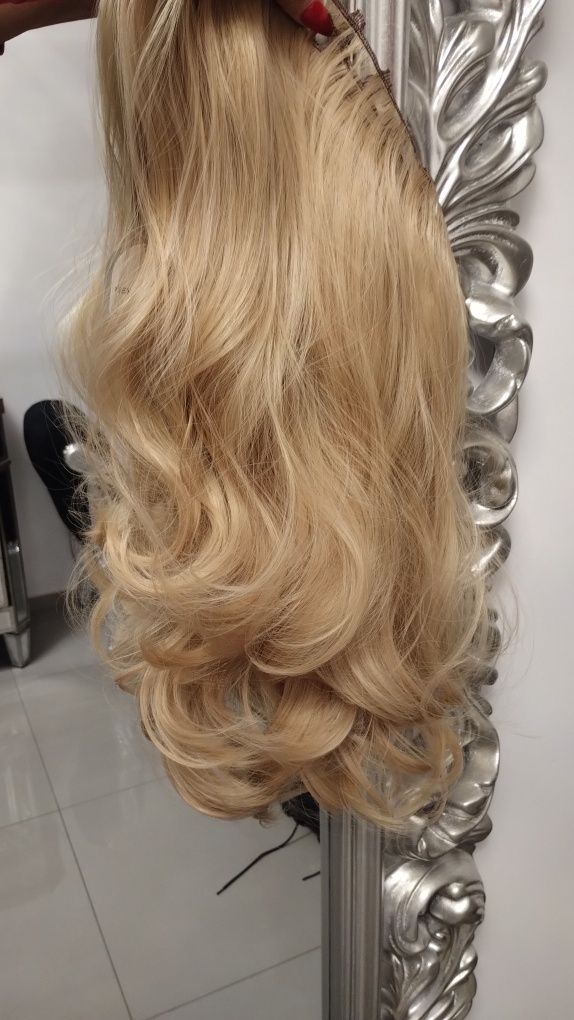 Włosy clip in 1 gęsta taśma blond naturalny