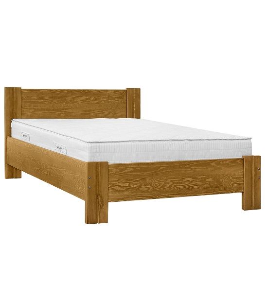 solidne drewniane łóżko sosnowe z wysokim zagłówkiem ETIUDA 180x200