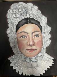 Duży obraz na płótnie  portret starej kobiety wiktoriański