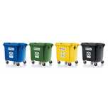 SEGREC Zestaw 4 Kosze 1100L Premium Papier Szkło Plast/Metal Zmieszane