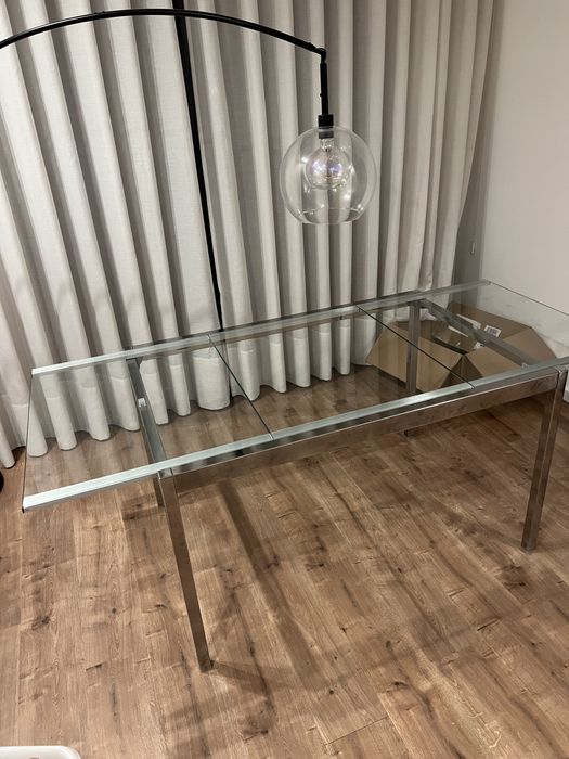 Mesa de vidro jantar extensivel