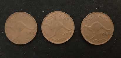 MOEDAS Austrália PENNY - 1962 , 1963 , 1964