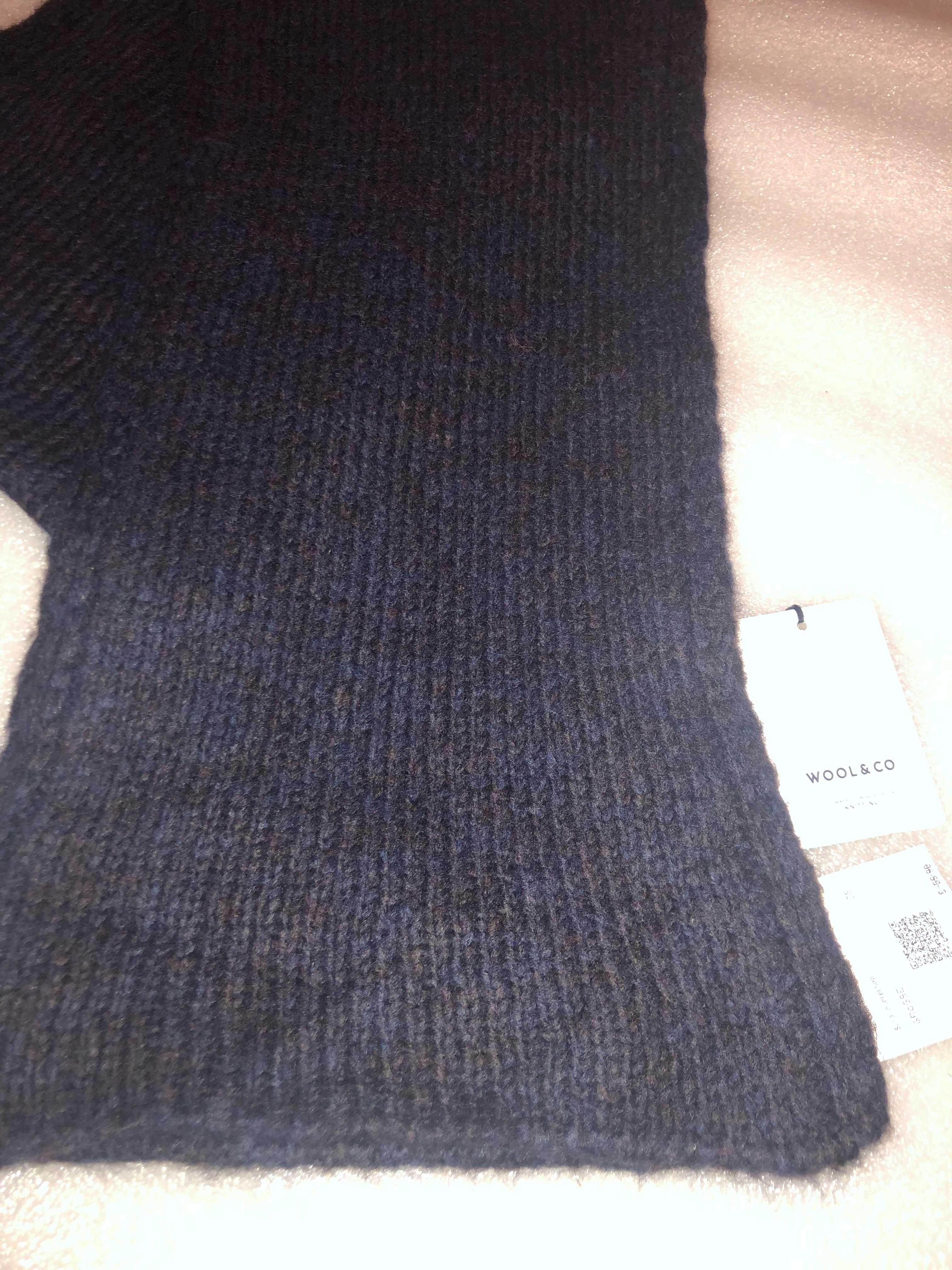 Modny Damski szalik Wool & Co wełna śliwkowy