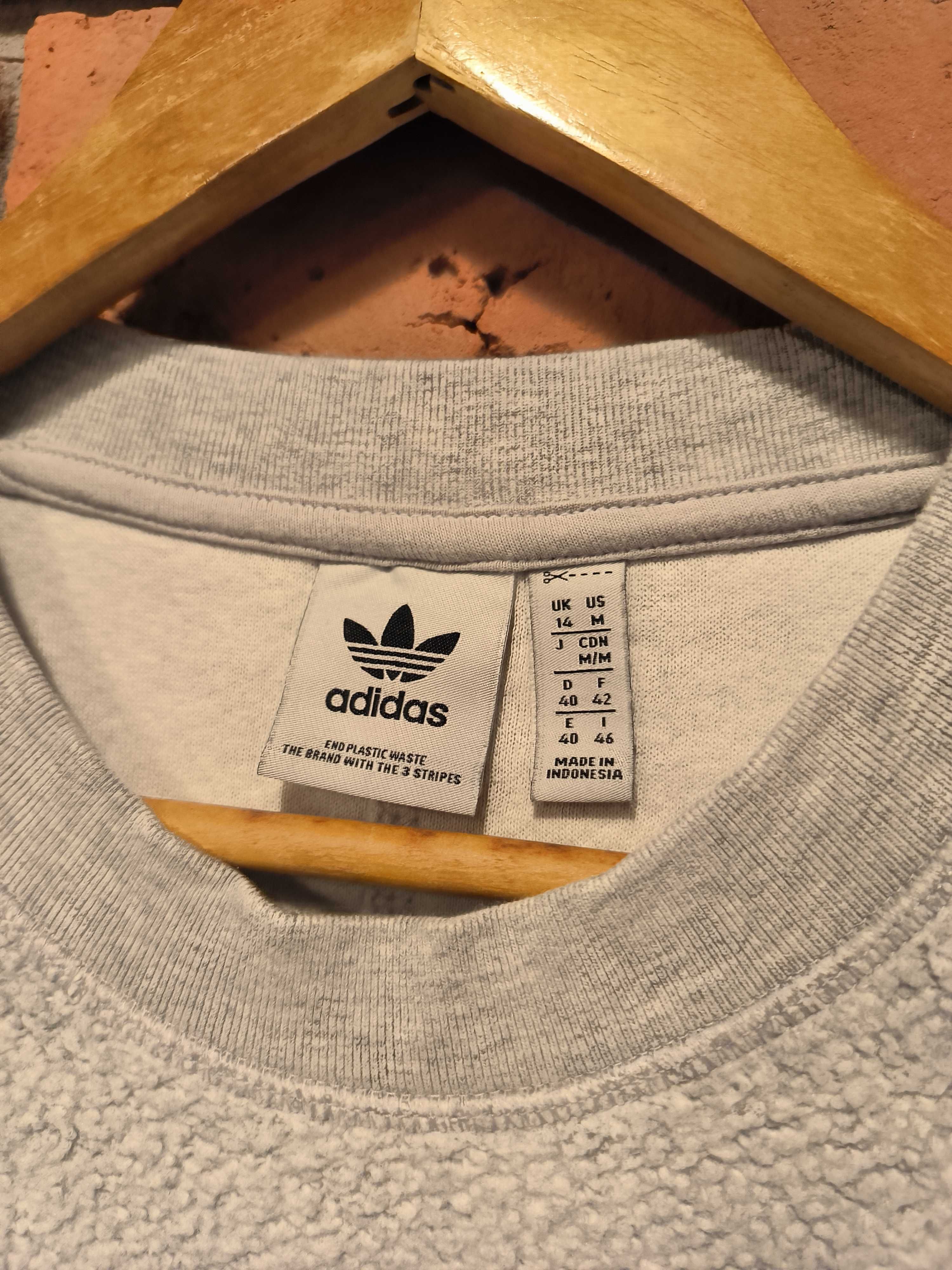 Bluza Adidas Małe Logo Szara Damska