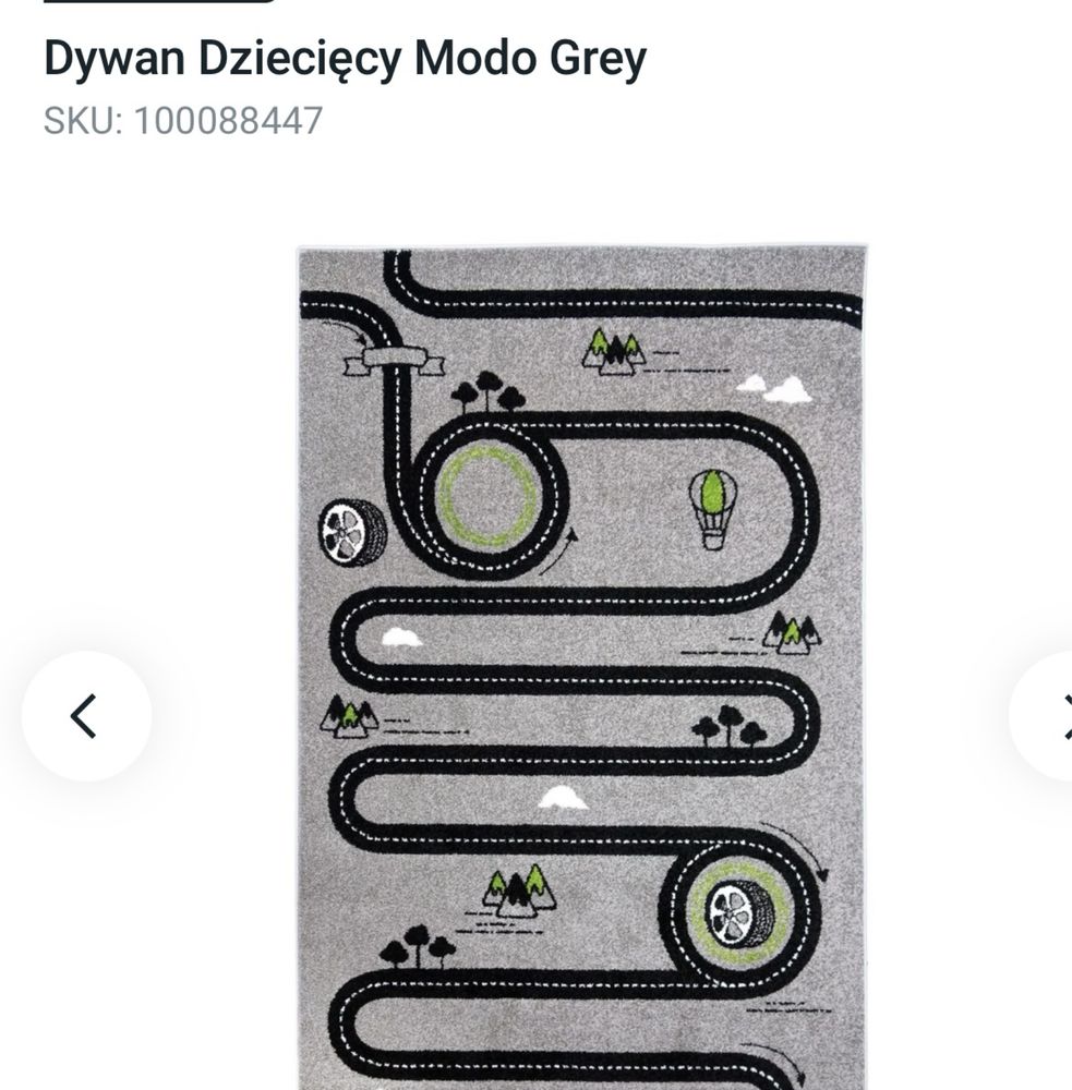 Dywan  do zabawy autami tor Modo Grey   160x230 tor aut dla chłopca