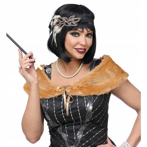 Zestaw LATA 20 brązowy narzuta i opaska FLAPPER KARNAWAŁ C195