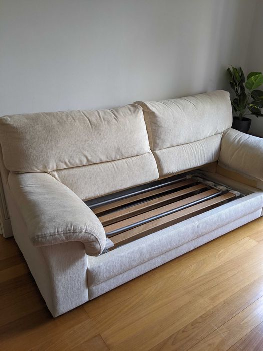 Sofá cama - 3 lugares [creme] ** Para despachar (mudança de casa)**