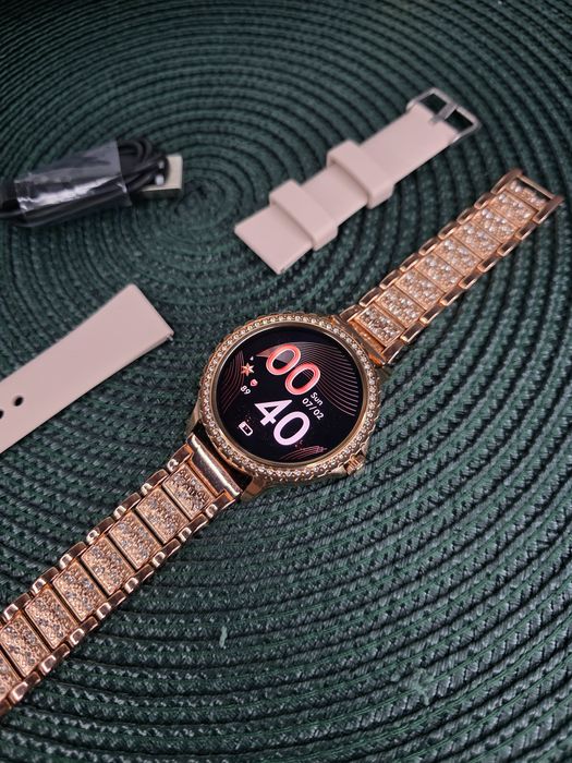 Złoty Smartwatch Damski LIGE 8gen Połączenia Bluetooth 2 paski NOWY