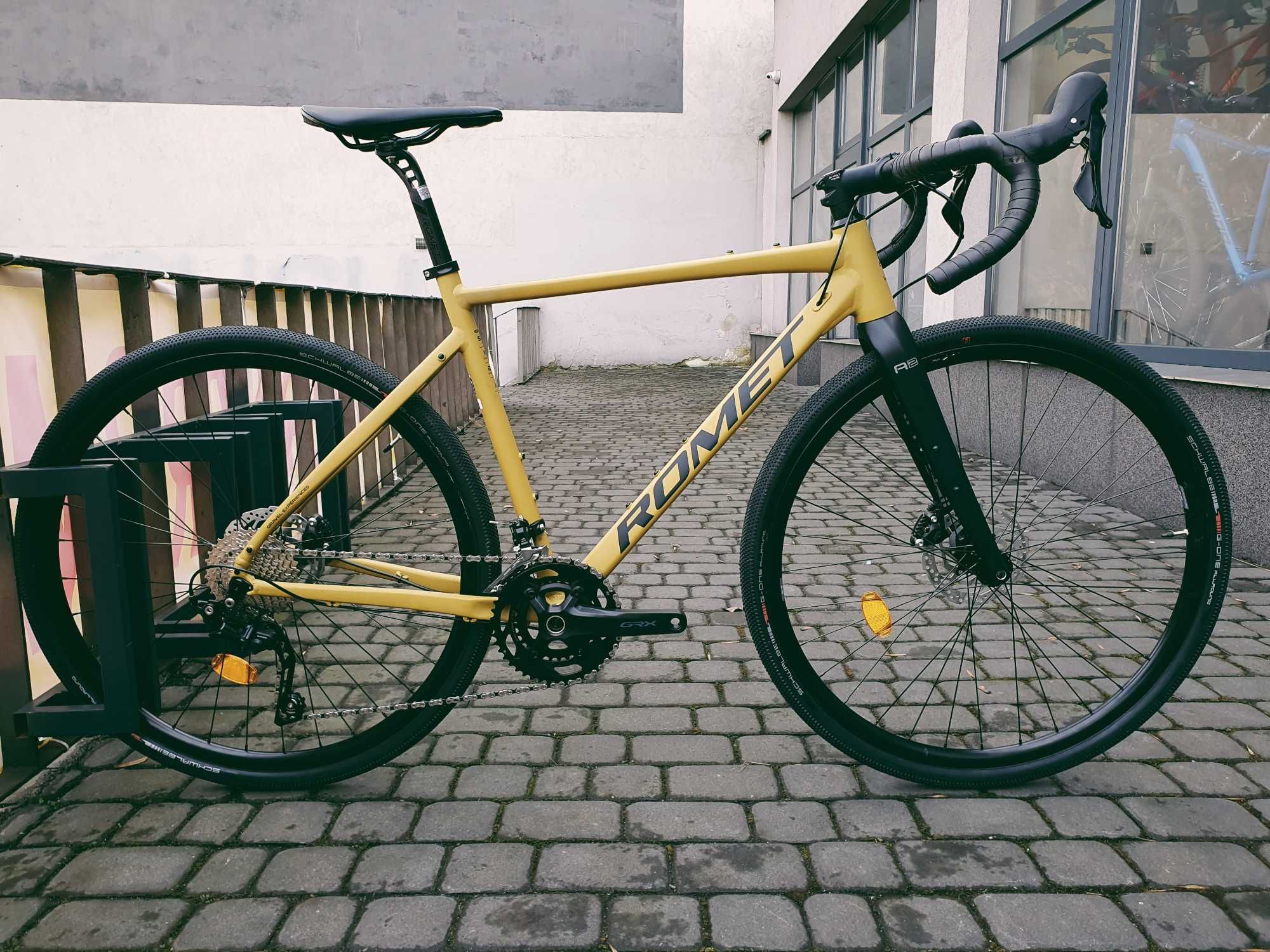 Romet Aspre 2.0, żółty, rozm. 48, 54, 56, gravel, shimano grx, 2024