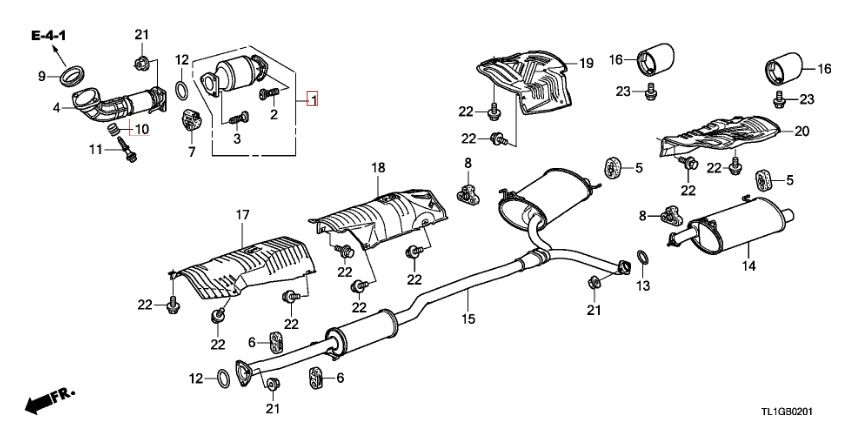 Труба приемная Honda Accord VII 2.4 2008-2012