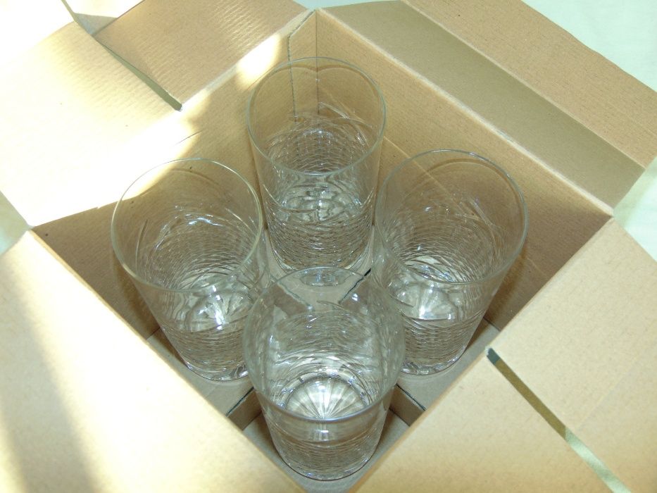 Szklanki Long Drink komplet 4x 440ml Huta Szkła Kryształ Zawiercie