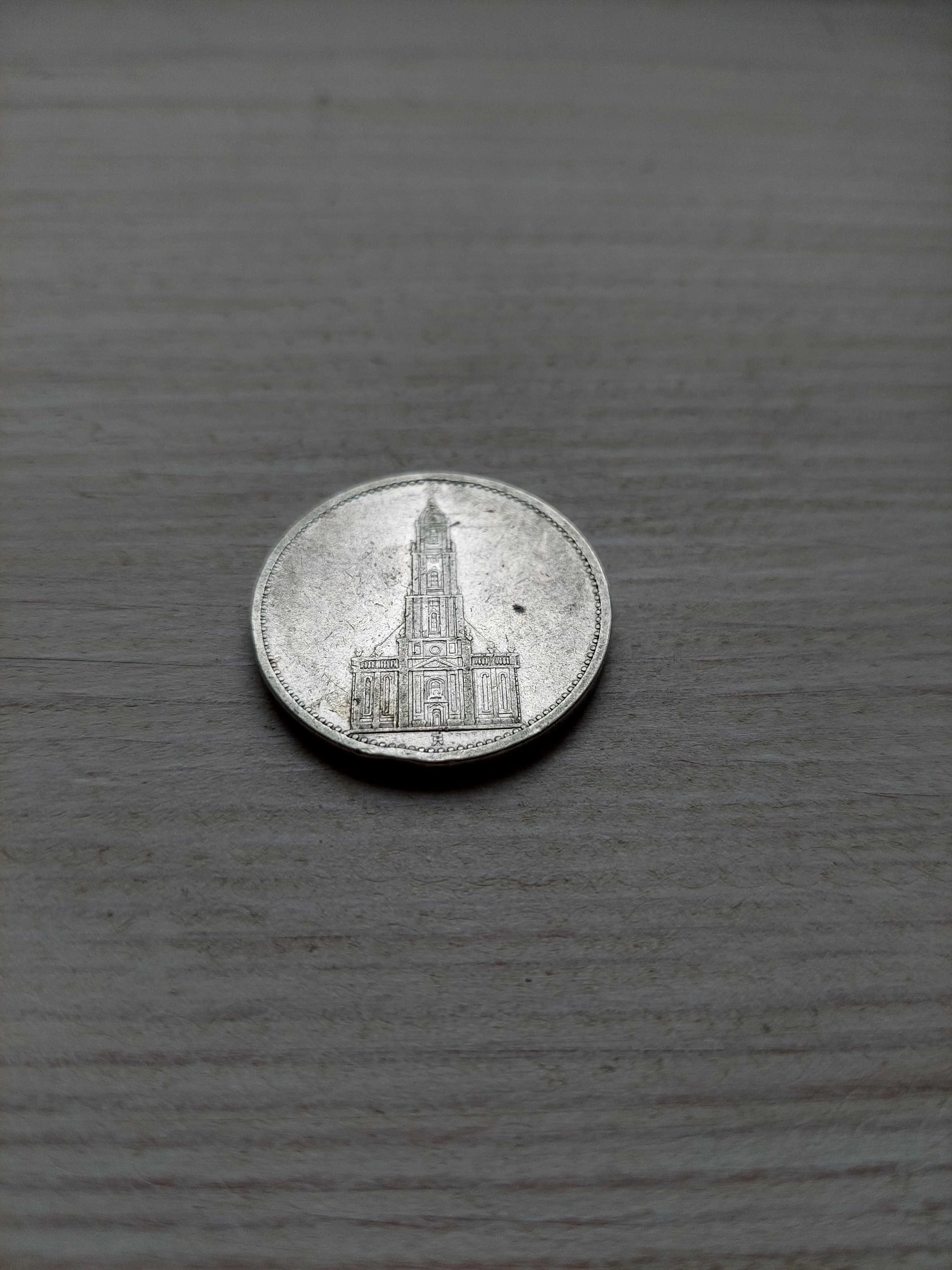 5 marek - Kościół - Niemcy - 1935 rok moneta Srebro Ag 900