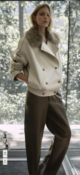 В 2-х кольорах. Утеплений бомбер/дублянка/пальто/куртка Zara/Зара.