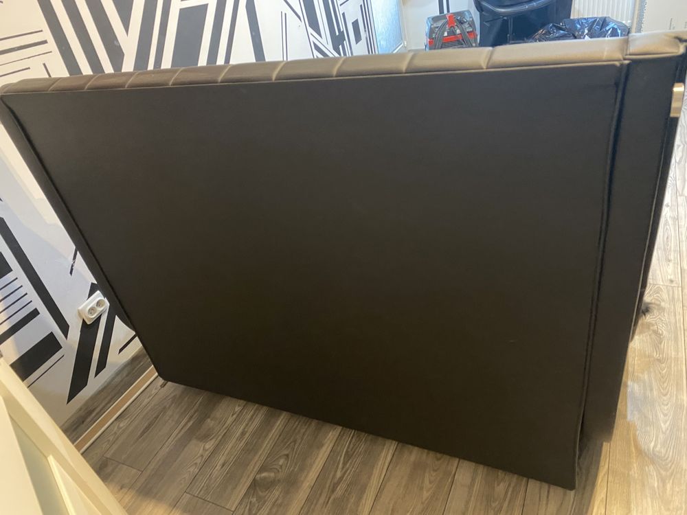 Mega rama Łóżko tapicerowane eko-skóra 160x250 Czarne eko skora