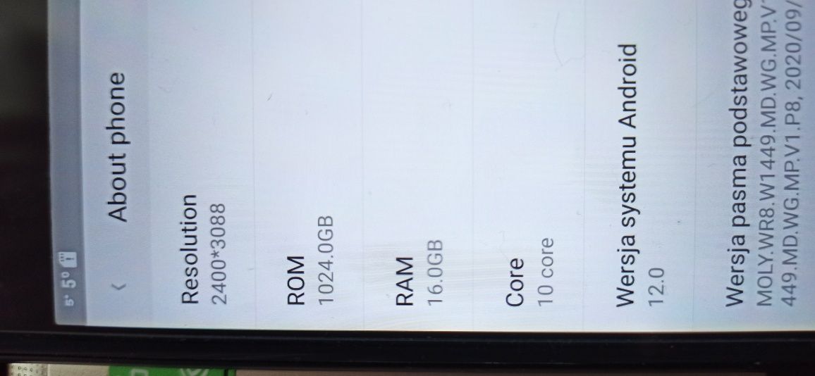 Smartfon Note 12 Pro, 5,8" nowy