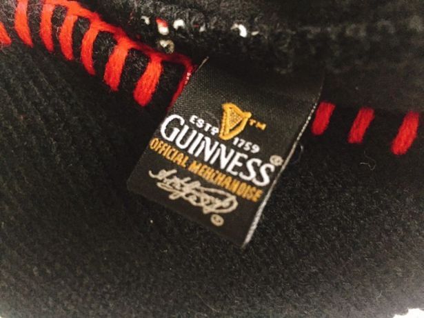 Шапка Guinness утеплённая, флисовая шапка, зимняя вязаная шапка