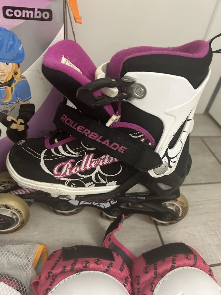 Ролики rollerblade 21-23 см, захист та рюкзак