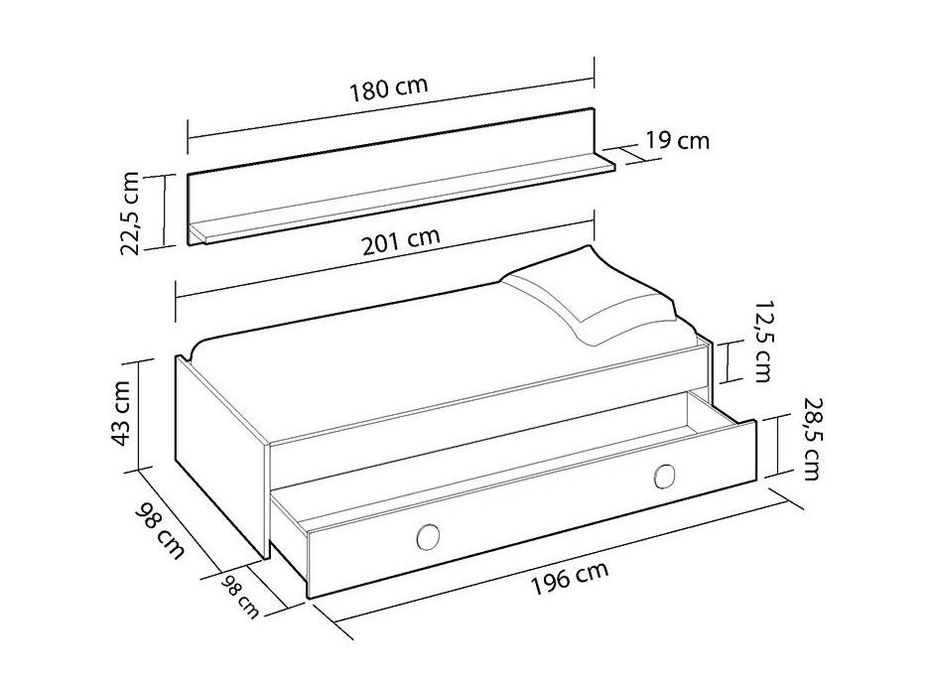 Cama dupla solteiro nova